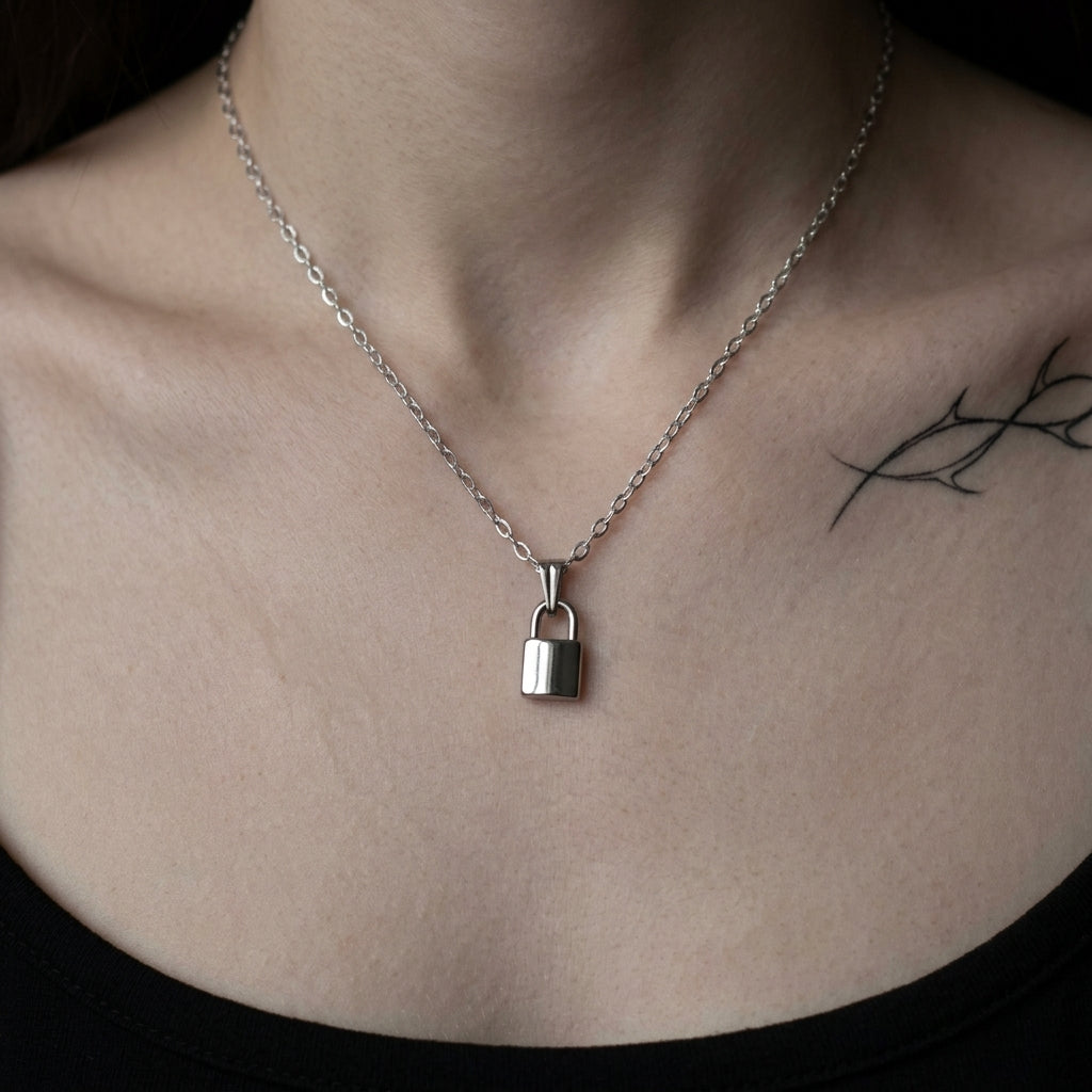 Padlock Goth Necklace