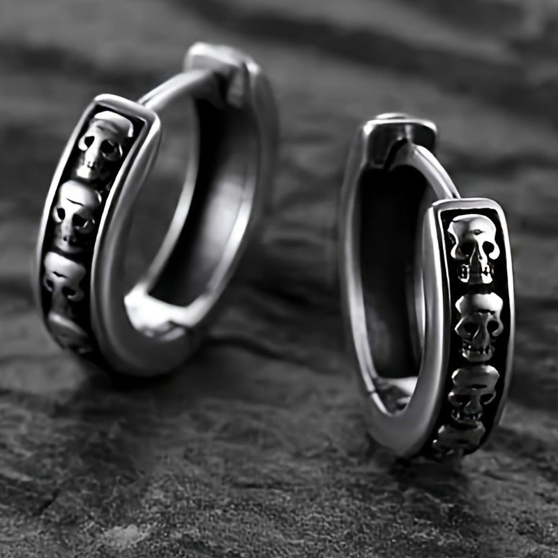 Skull Head Hoop Earrings