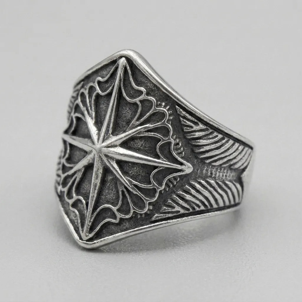 Gothic Compass Signet Ring
