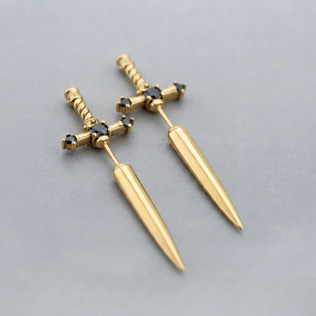Gothic Dagger Drop Earring