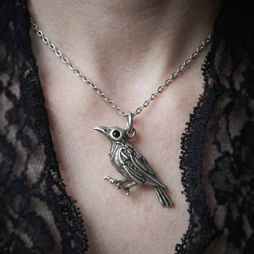 Nevermore Raven Necklace Edgar Allan Poe