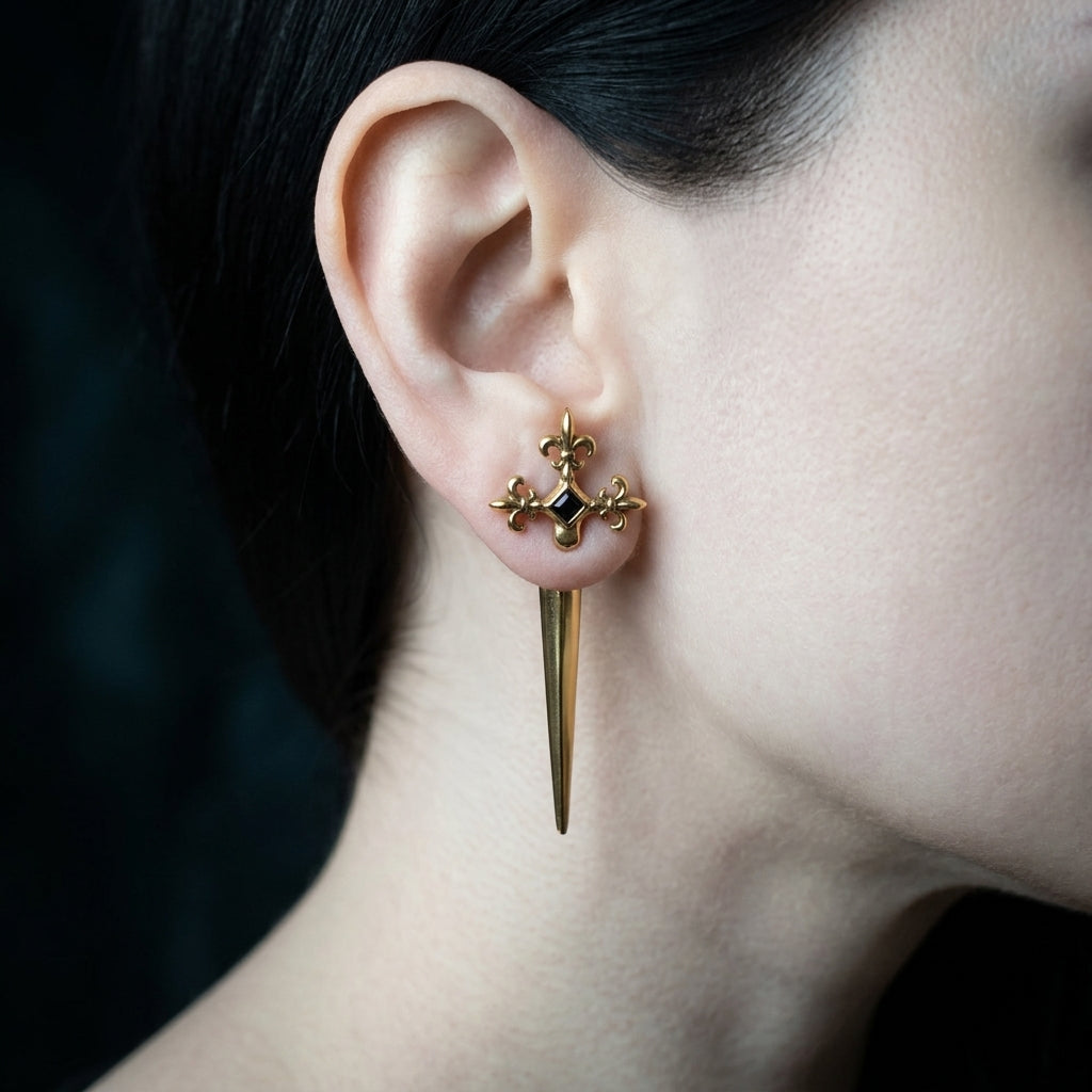 Sword Earrings Dagger Earrings Fleur De