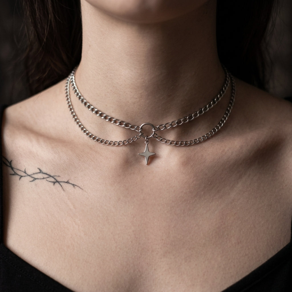 Astral Layered Dainty Star Necklace