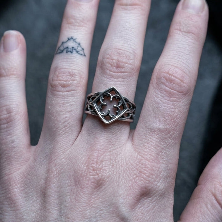 Sterling Silver Gothic Cathedral Ring