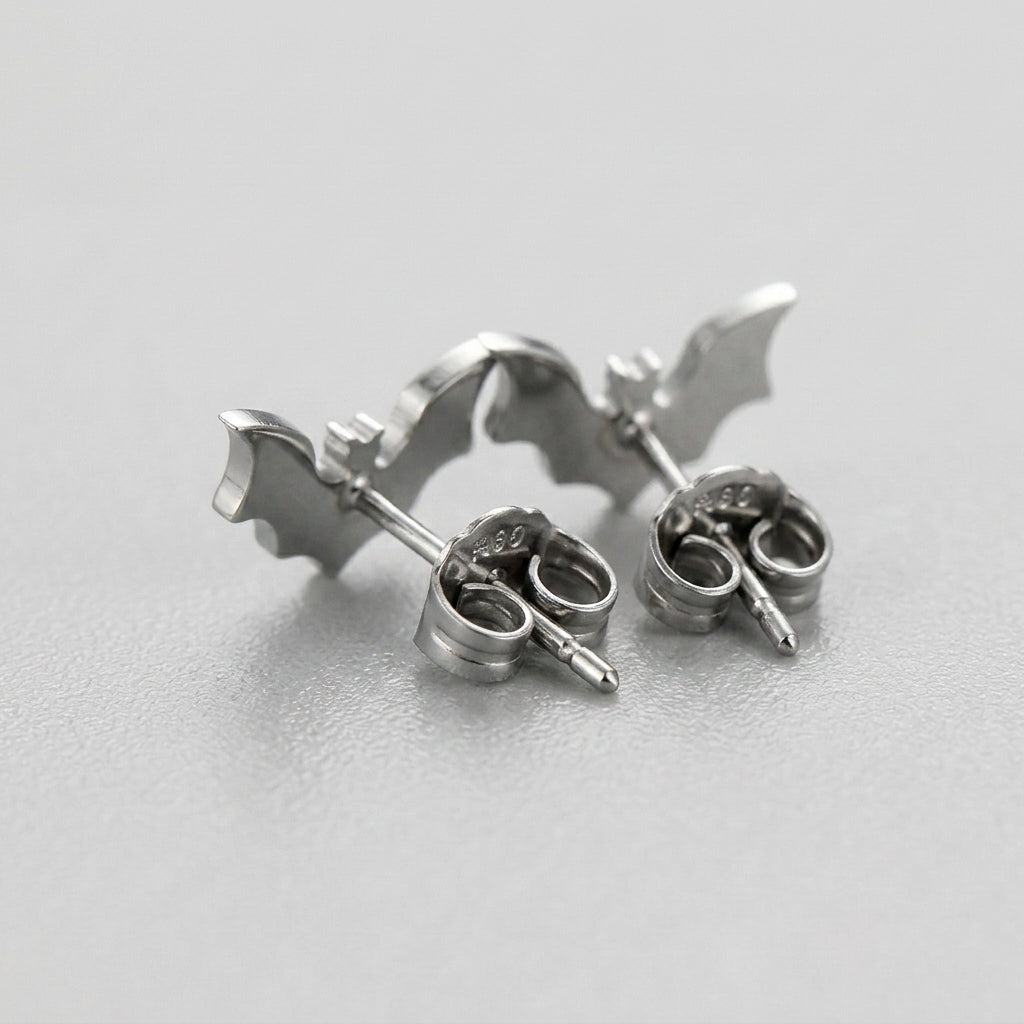 Gothic Bat Stud Earrings