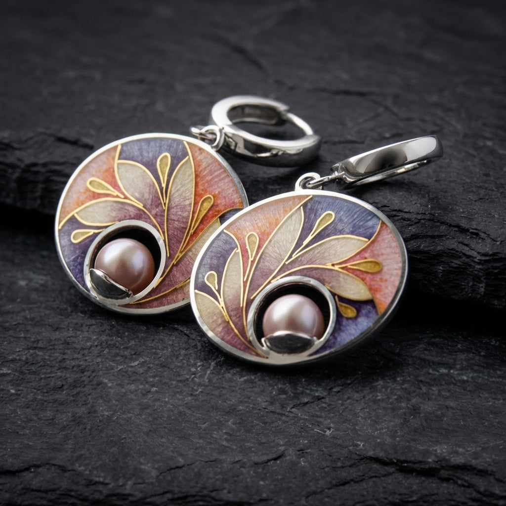Acrylic Earrings With Pearls