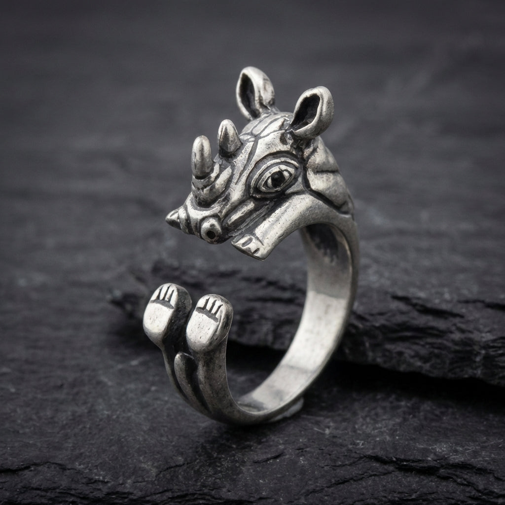 Antique Silver Rhino Ring 16209797