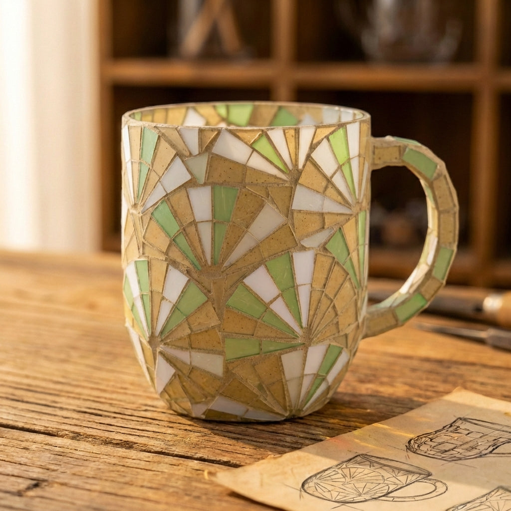 Art Deco Sunburst Mosaic Mug