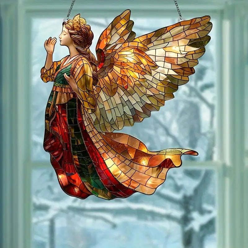 Autumn Angel Suncatcher Flowing Wings