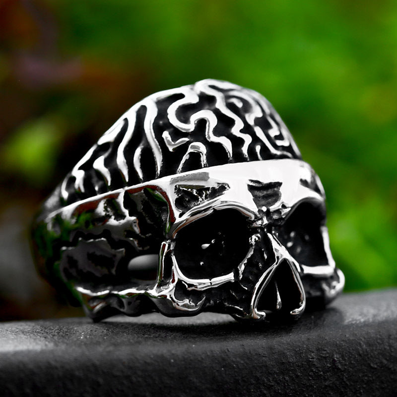 Steel Warrior Jewelry European And American Punk Jewelry Domineering Men's Skull Ring Ring Spot