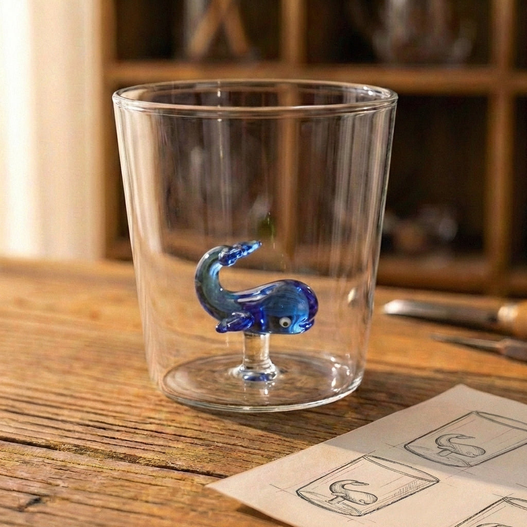 Blue Whale Figure Double Wall Tumbler