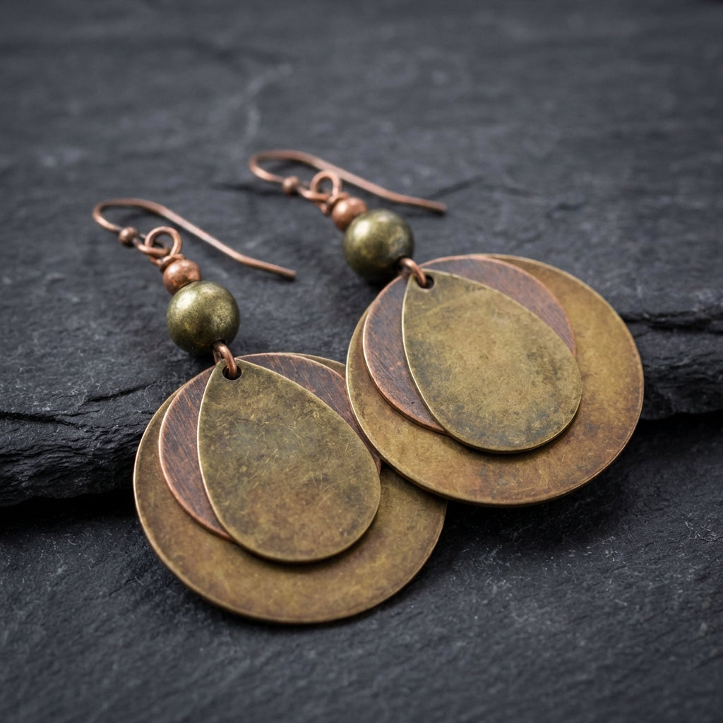 Bohemian Bronze Dangle Earrings 43619032