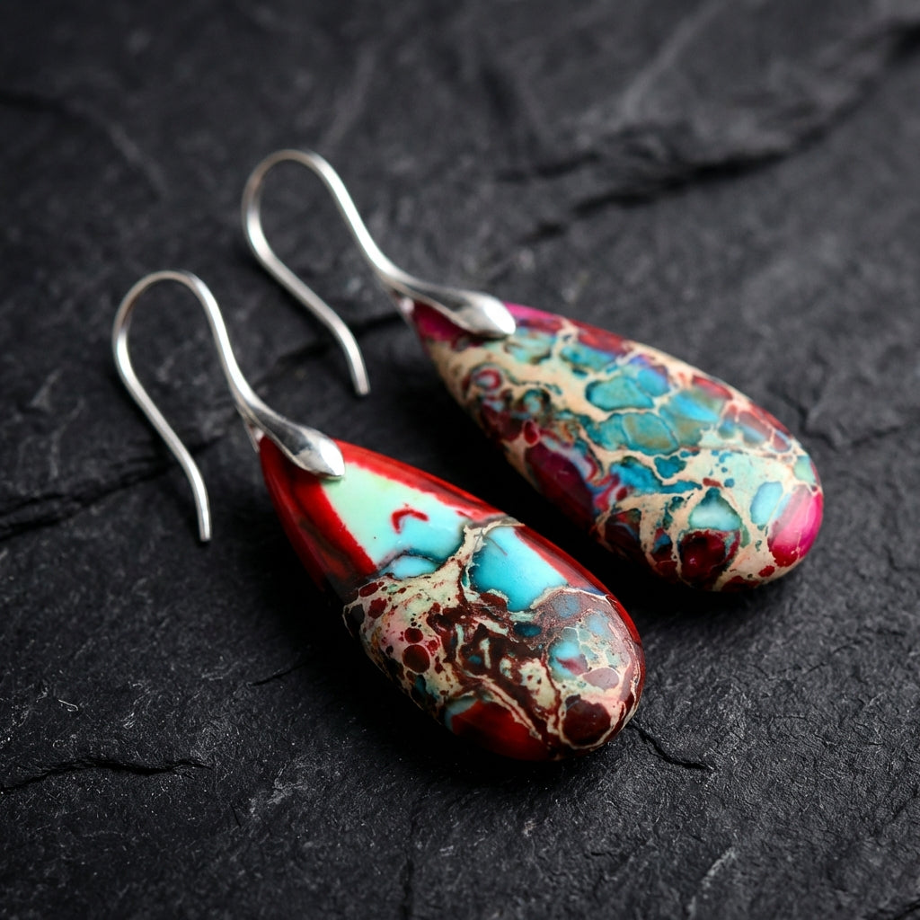 Bohemian Stone Teardrop Earrings 32069044