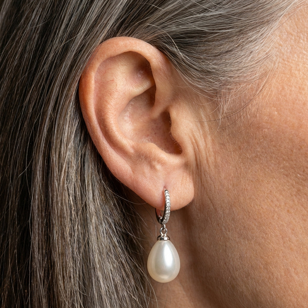 Bright Dangling Pearl Earrings