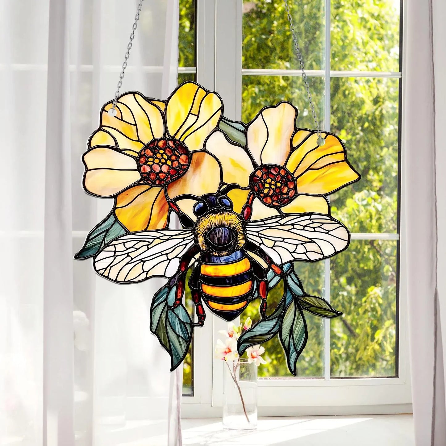 Bumblebee Sunflower Garden Suncatcher