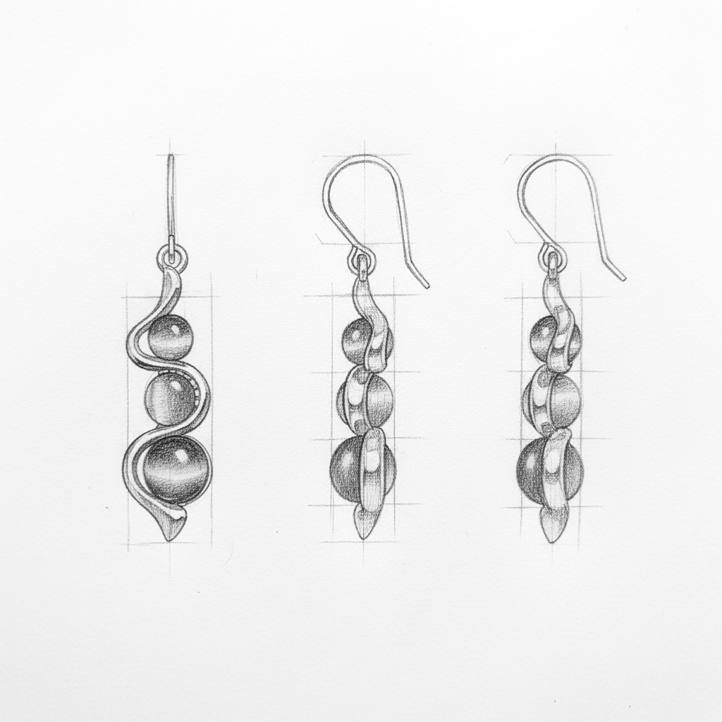 Classic Natural Stones Dangle Silver Earrings