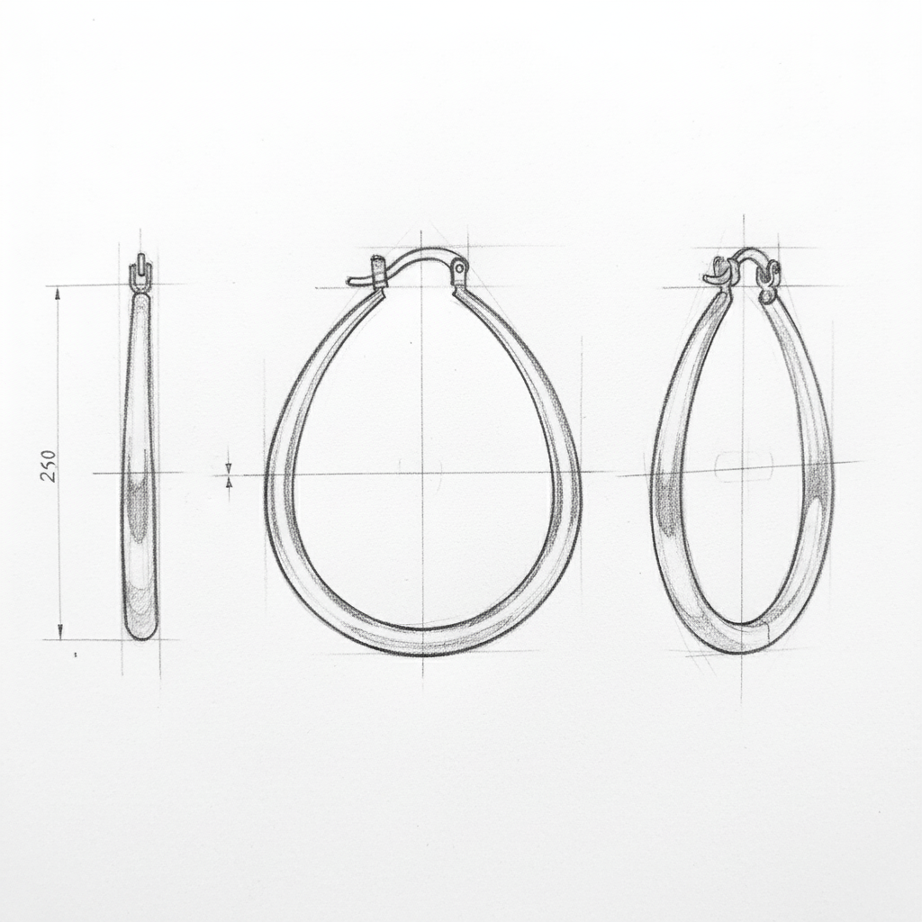 Classic Smooth Hoop Gold Earrings