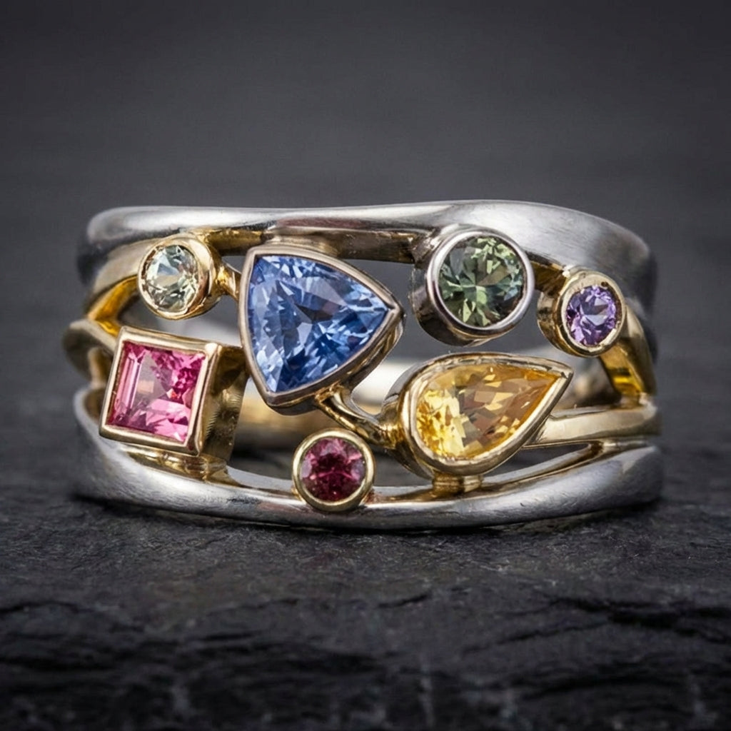Colorful Gemstone Statement Ring 78539202