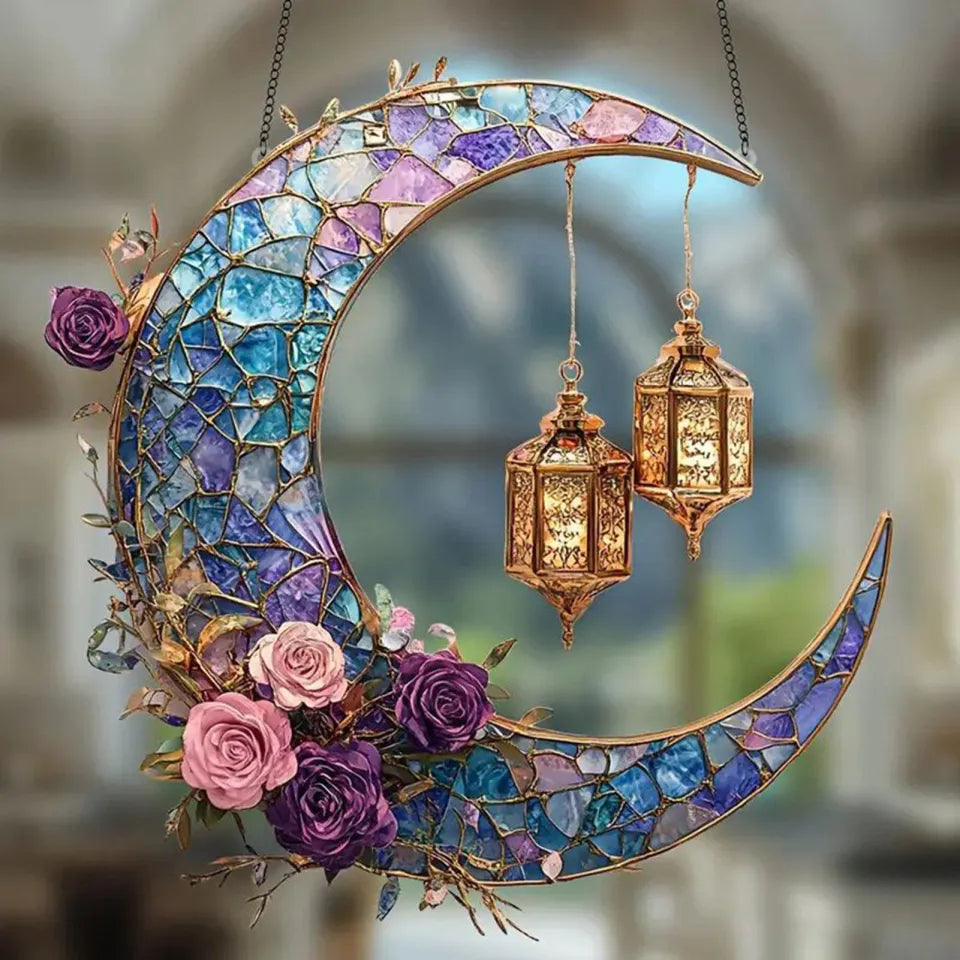 Crescent Moon Lantern Suncatcher