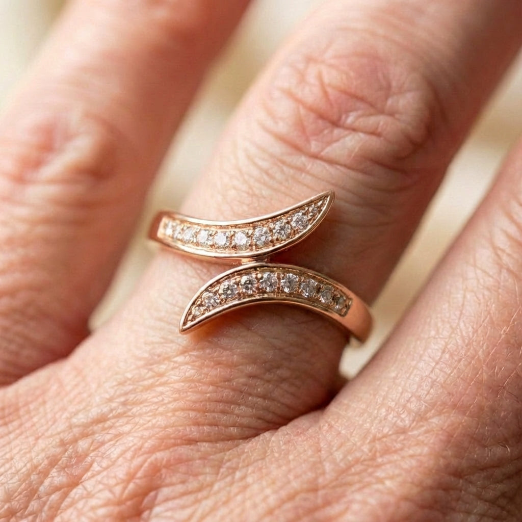 Curve Zircon Rose Gold Ring