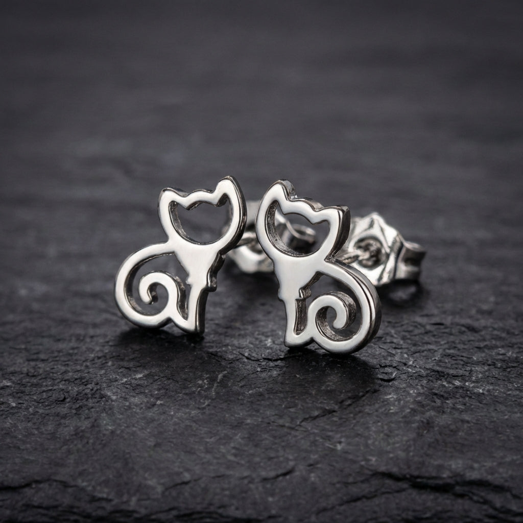 Cute Cat Heart Earrings 32888639