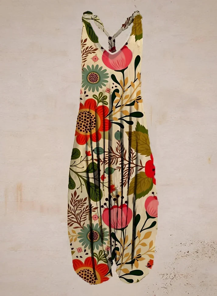 Romper Cream With Botanical Florals