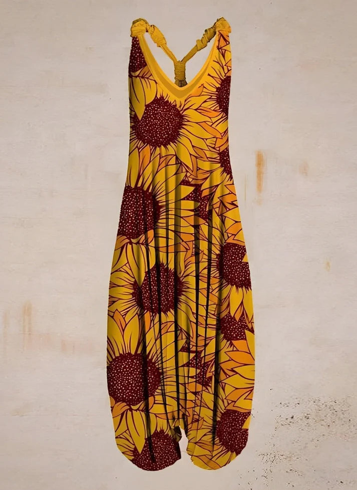 Romper Yellow With Sunflower Print