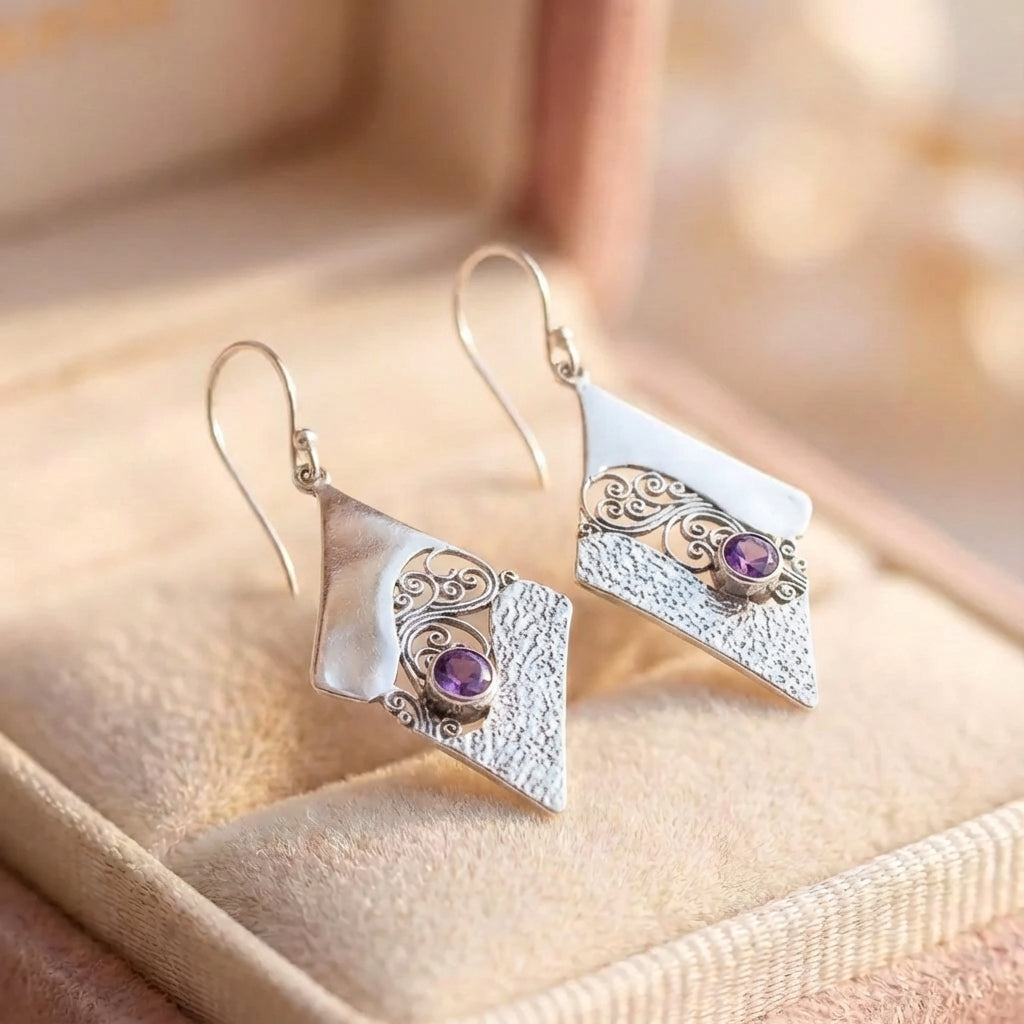 Elegant Amethyst Filigree Silver