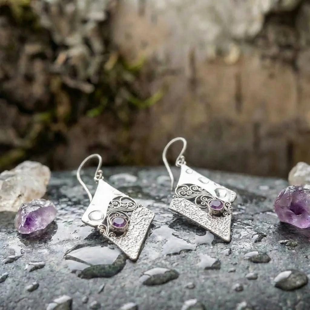 Elegant Amethyst Filigree Silver