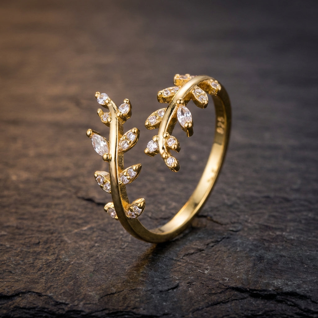 Elegant Branch Zircon Ring 93029103