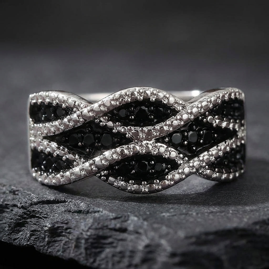 Elegant Crystal Crossover Ring 43784063