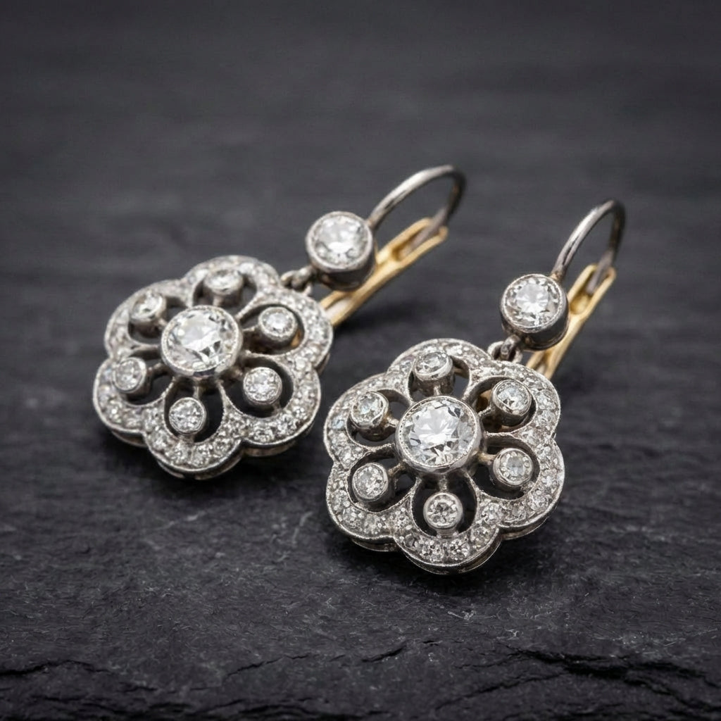 Elegant Crystal Flower Earrings 89227723