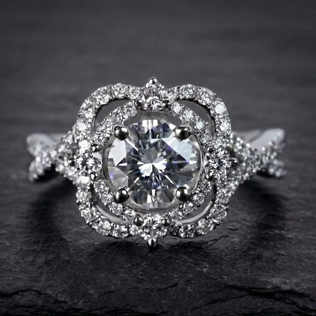 Elegant Crystal Halo Ring 25862526
