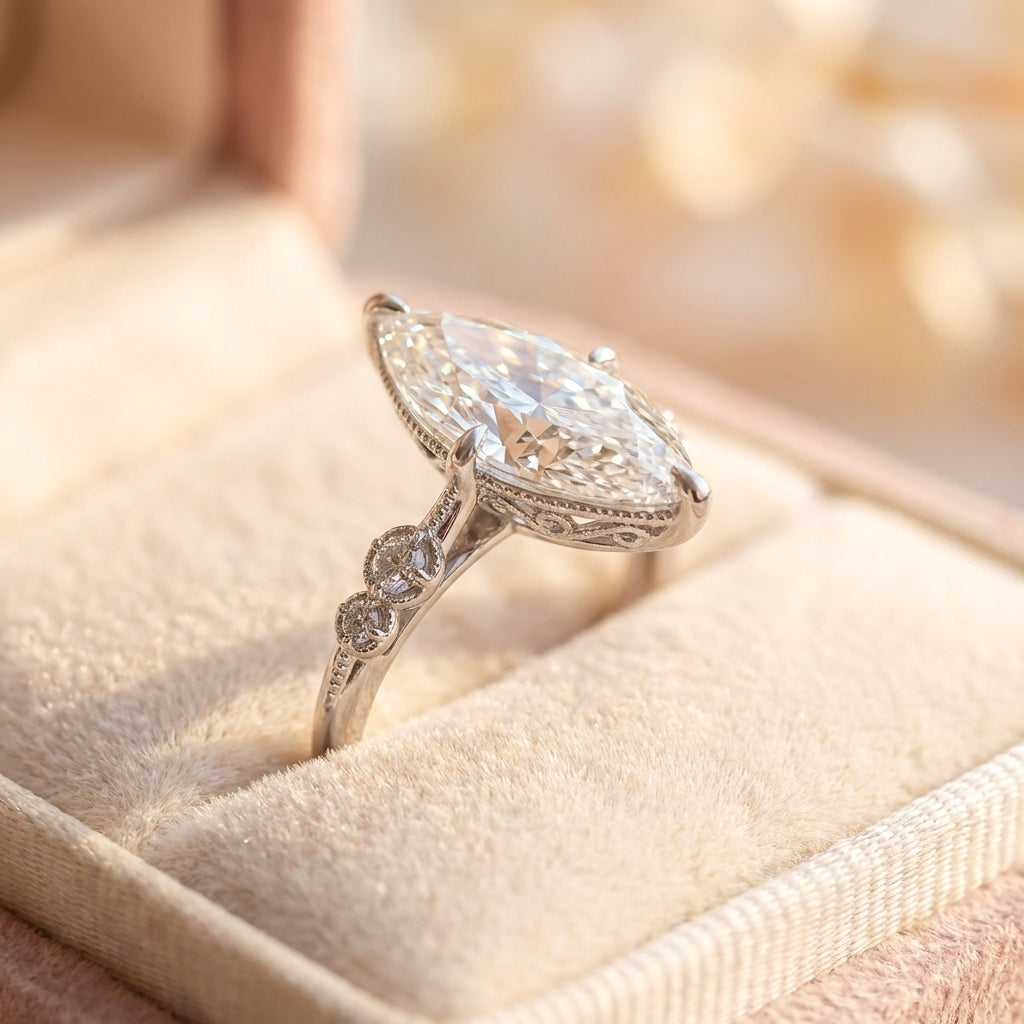 Elegant Crystal Marquise Ring