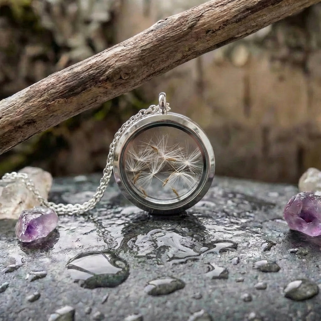 Elegant Dandelion Wish Locket