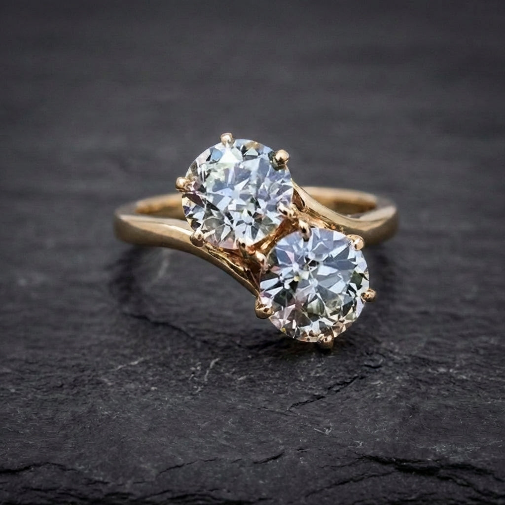 Elegant Double Crystal Ring 71767585