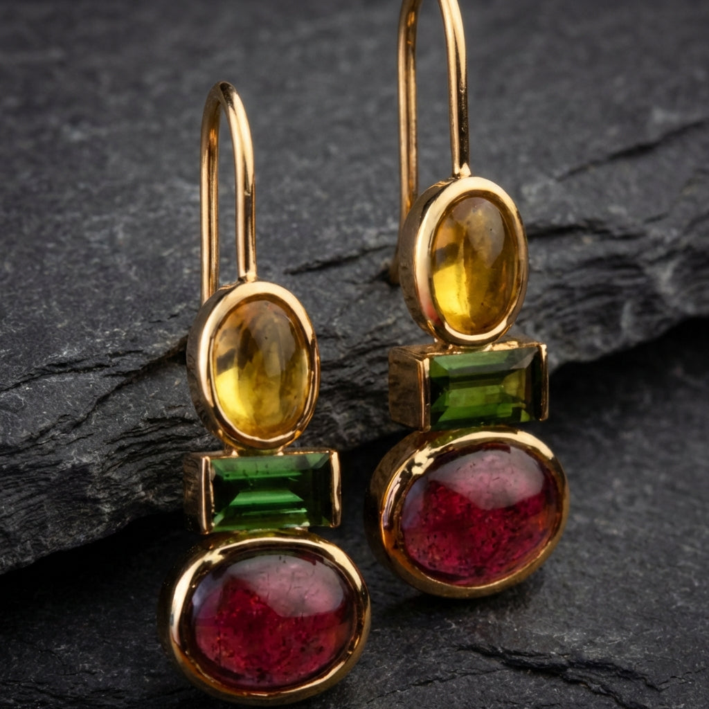 Elegant Gemstone Dangle Earrings 64700014