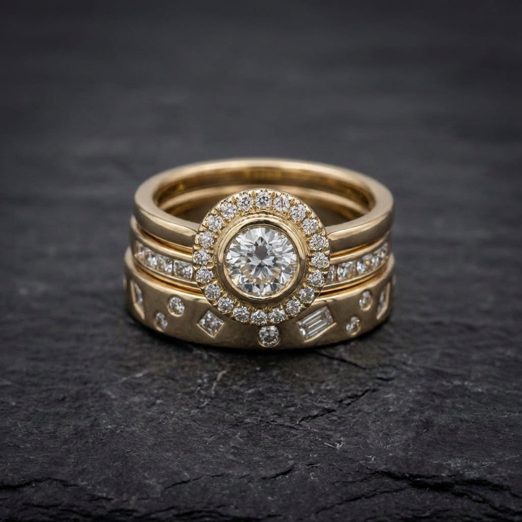 Elegant Gold Diamond Ring 39518269