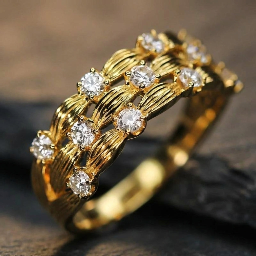 Elegant Gold Twist Ring 76838858