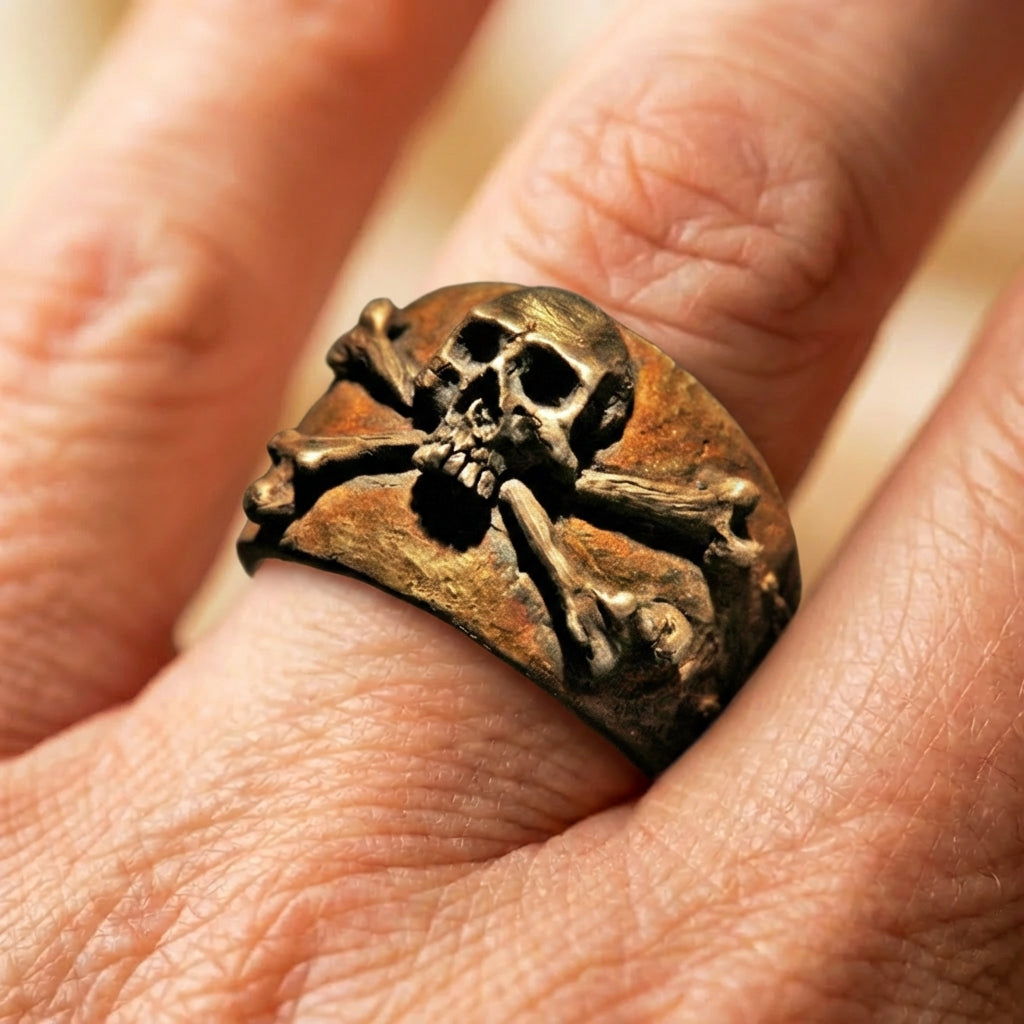 Elegant Gothic Skull Band Ring