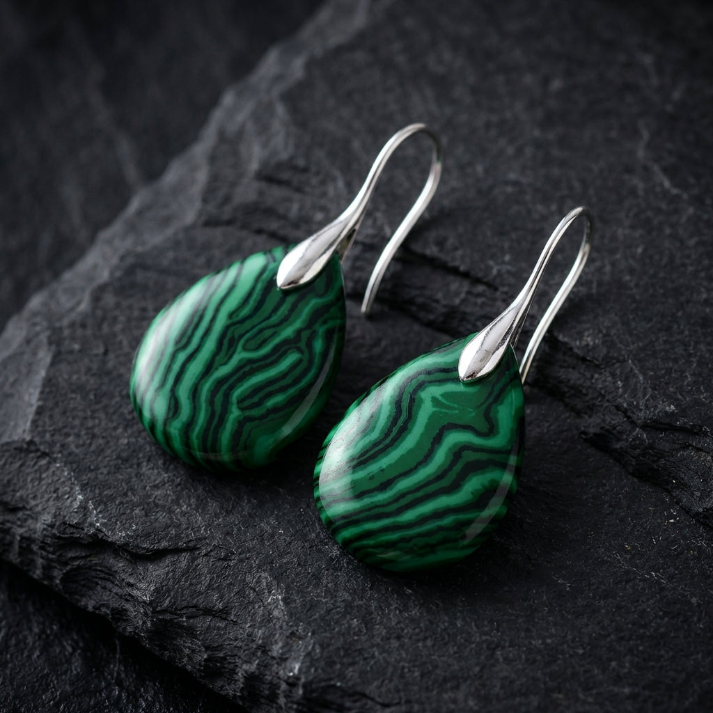 Elegant Green Agate Earrings 56271201