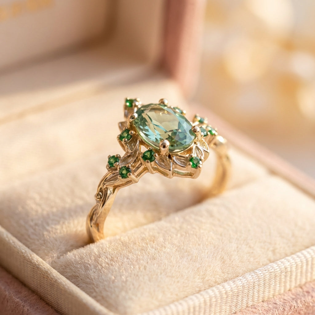 Elegant Green Gemstone Ring