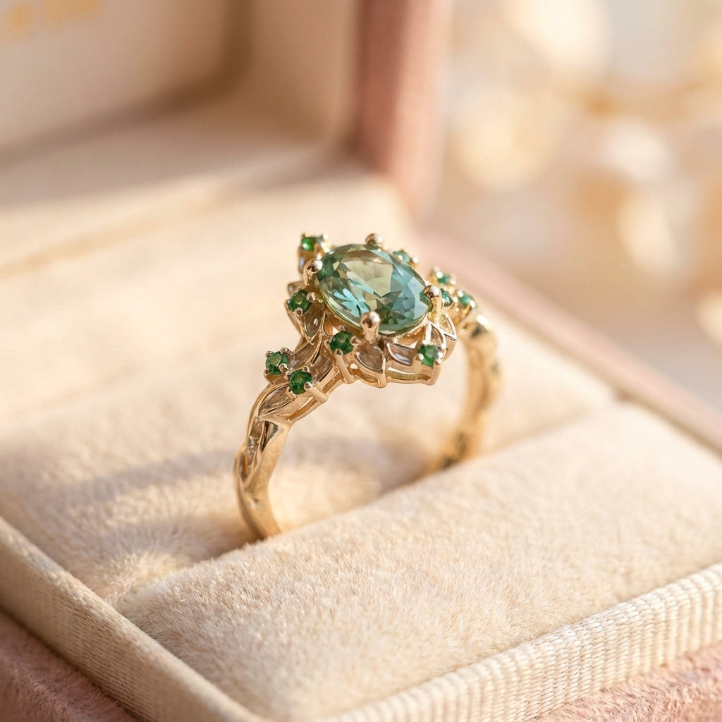 Elegant Green Spinel Ring