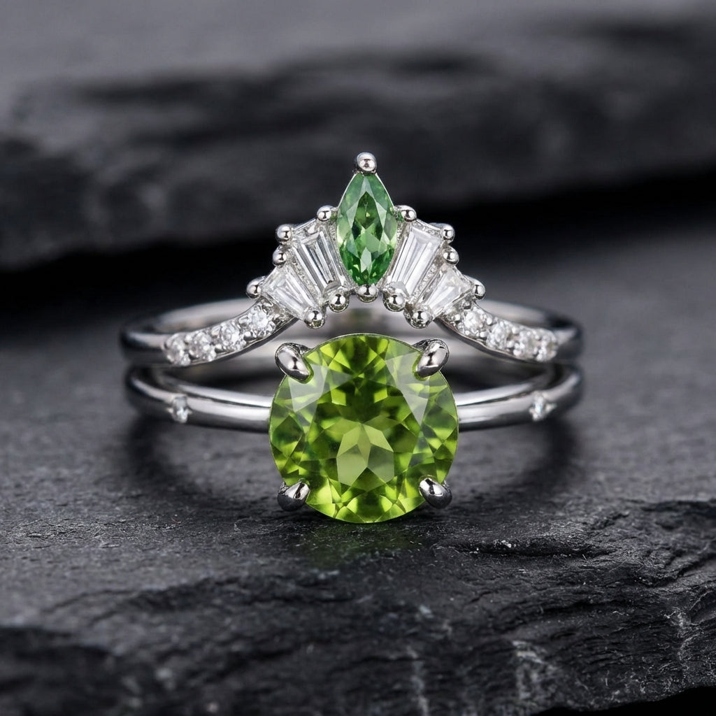 Elegant Green Stone Ring 85390247