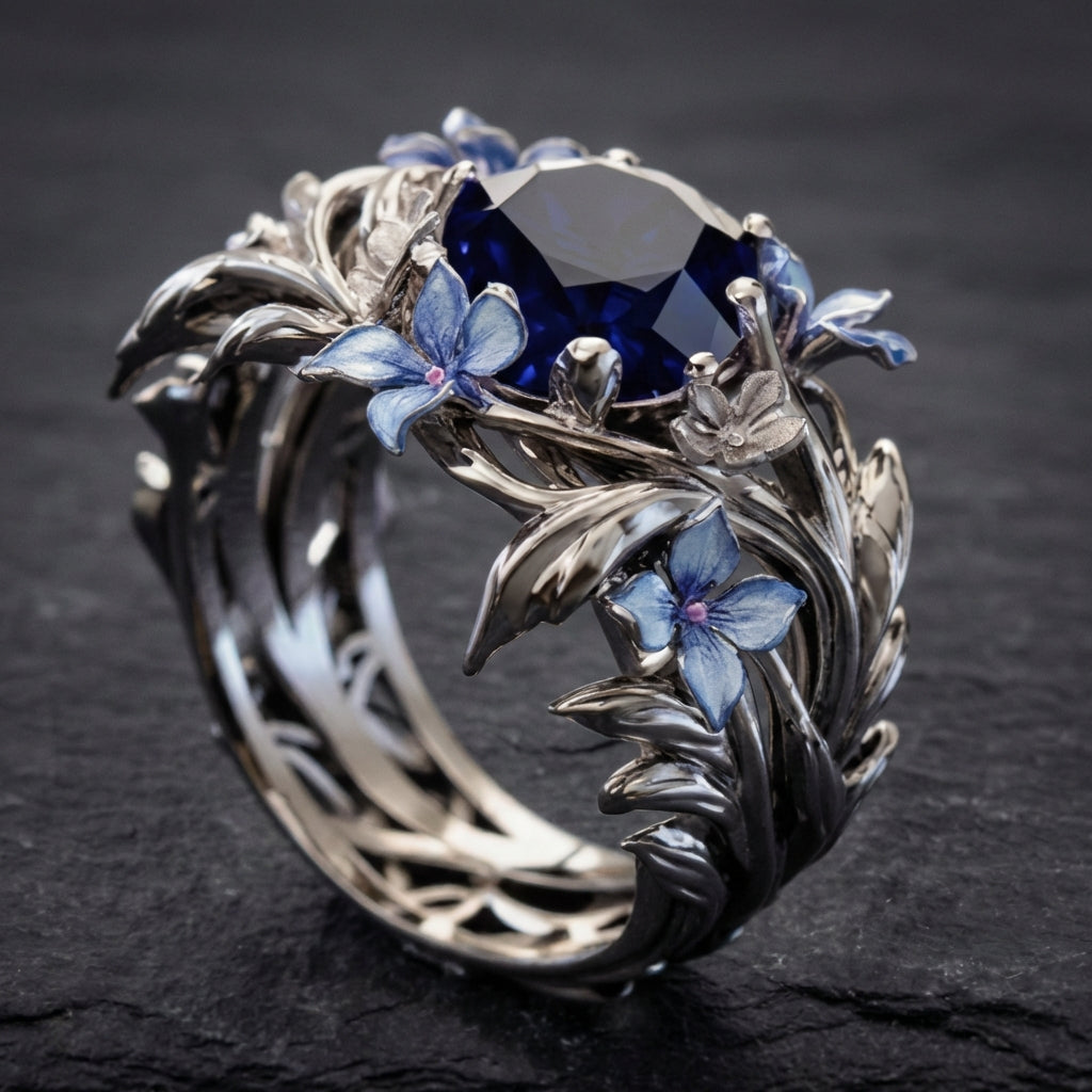 Elegant Iris Flower Ring 40791233