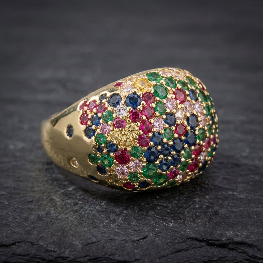 Elegant Multicolor Zircon Ring 48511628