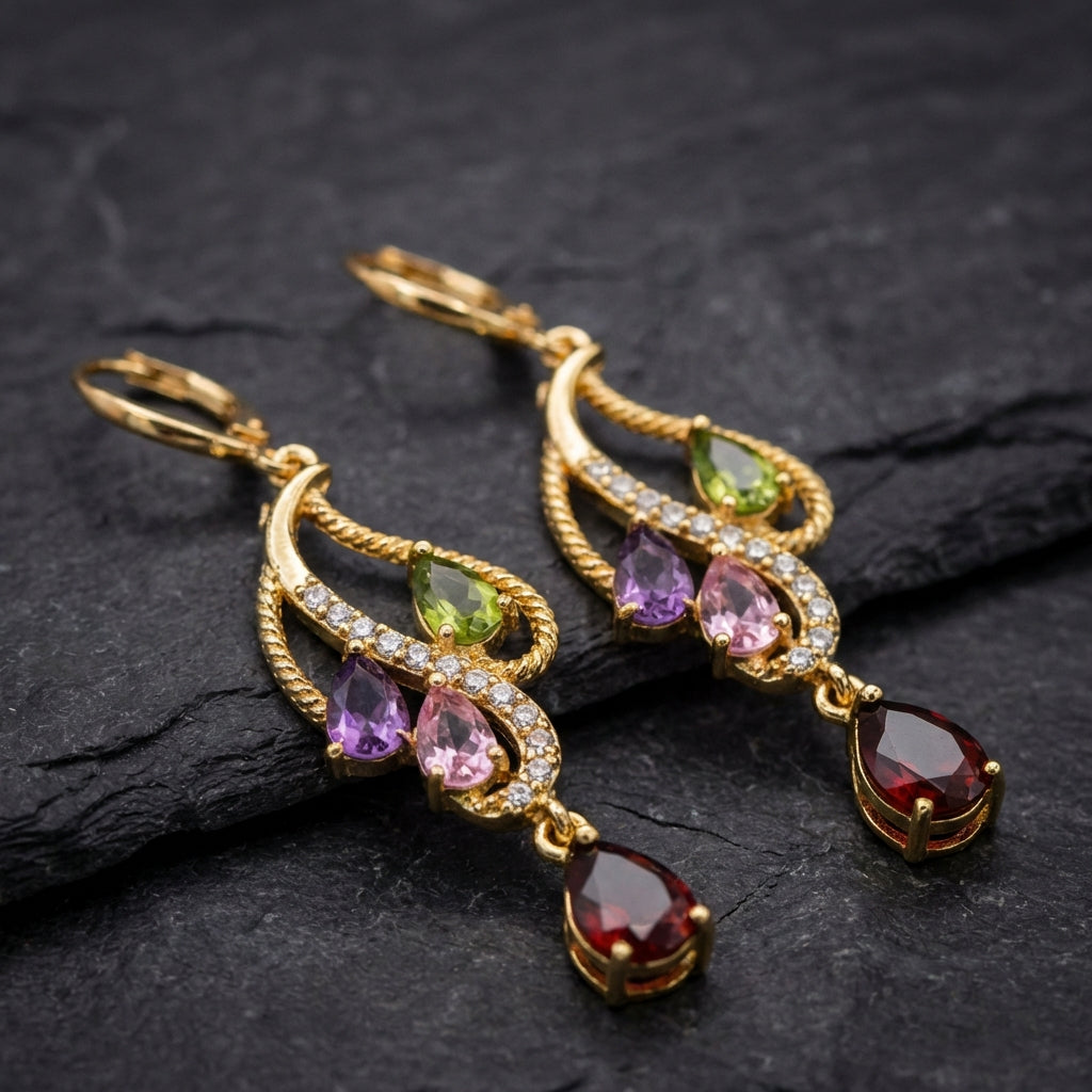 Elegant Multistone Drop Earrings 53006806
