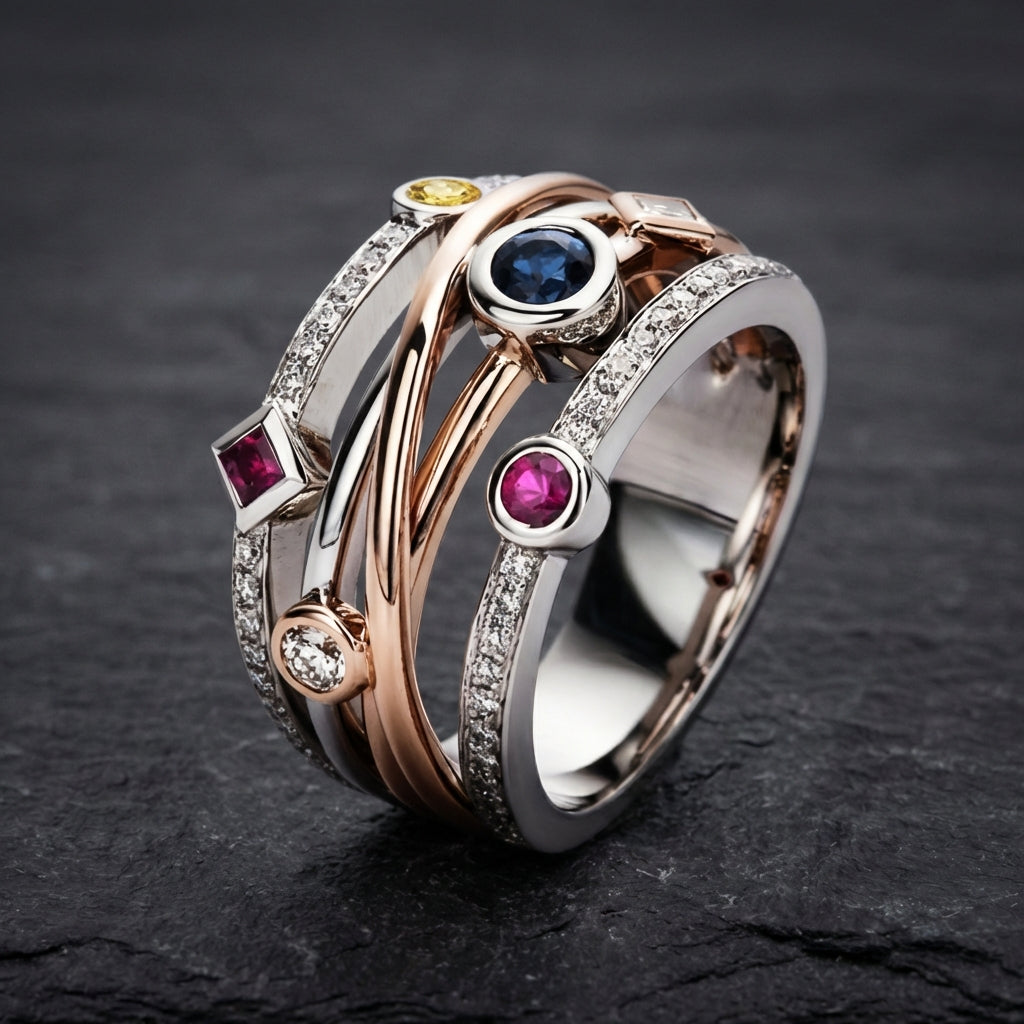 Elegant Multistone Statement Ring 31207413