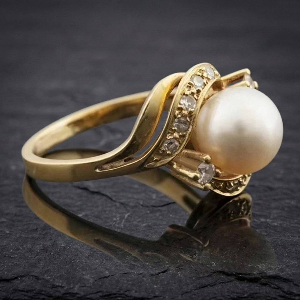 Elegant Pearl Gold Ring 08167479
