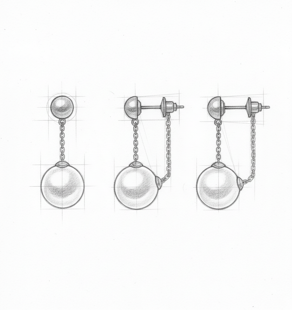 Elegant Pearl Pendant Earrings